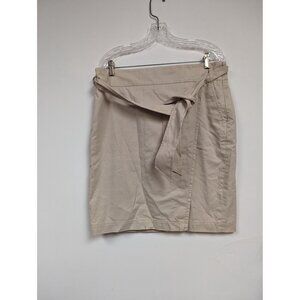 Ann Taylor Petites Size 14P Skirt Khaki Tan Tie Belt Lined